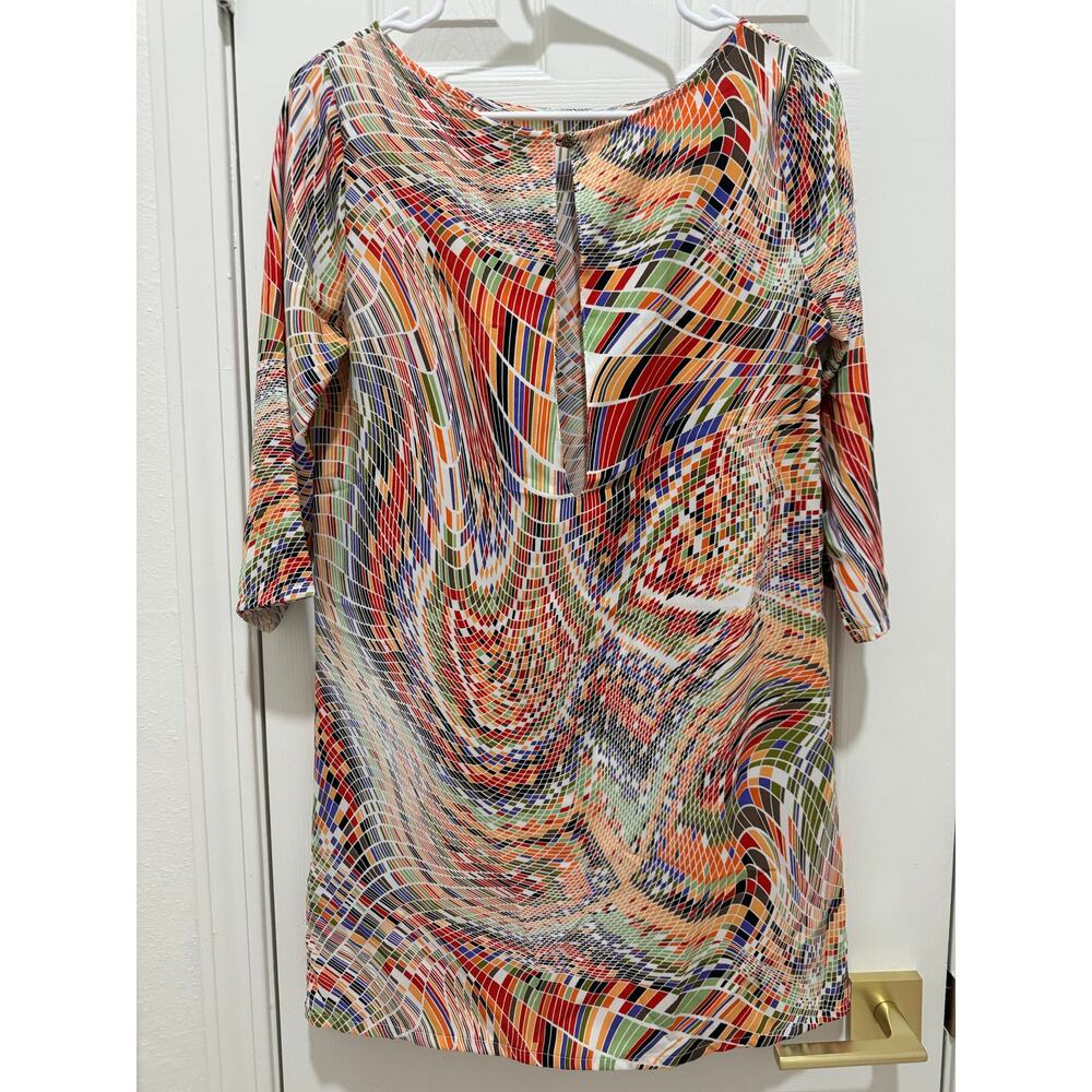 NWT Fresh Tart Keyhole Retro Multicolor Tunic Dress Women's Small / Medium - Picture 3 of 10